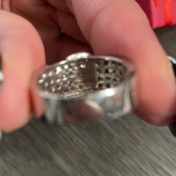 Silver Rhinestone Belt Style Ring Size 8.25” - Picture 9 of 10